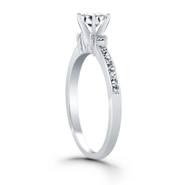 14k White Gold Diamond Accent Engagement Ring - Image 3