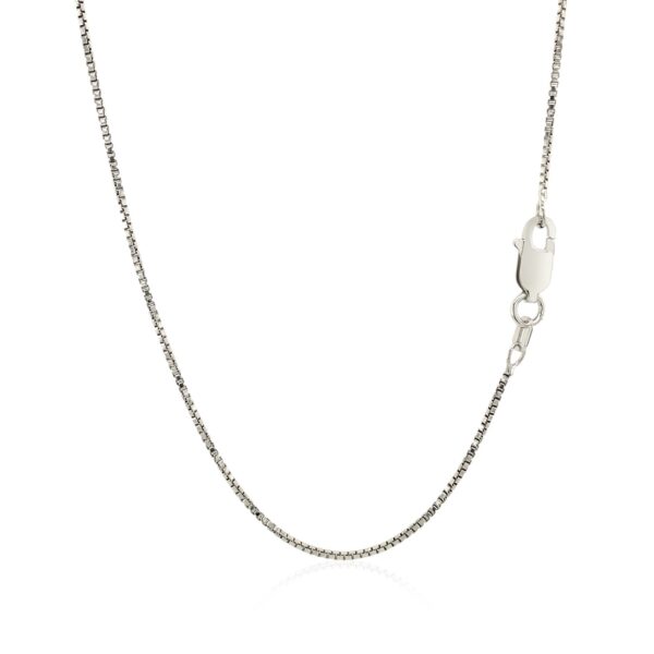 Sterling Silver Rhodium Plated Box Chain 1.1mm - Image 3