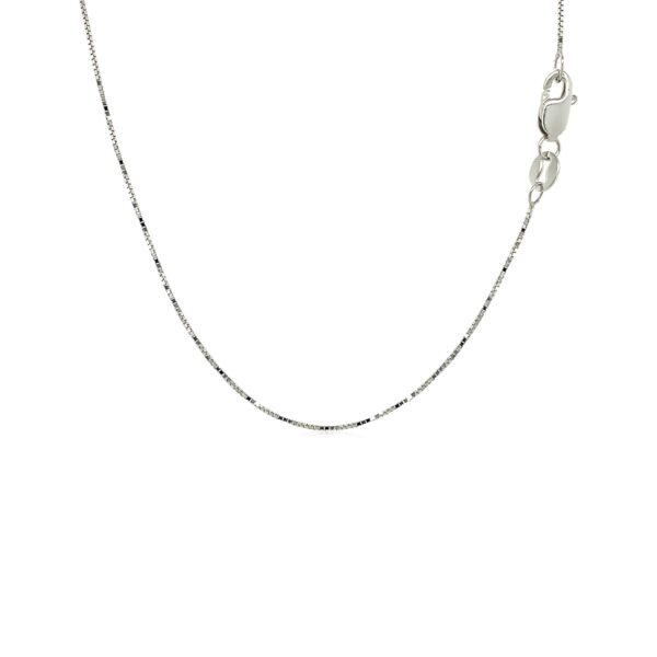 18k White Gold Box Chain 0.6mm - Image 3