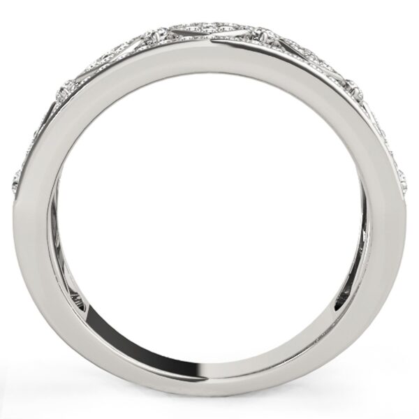 Diamond Studded Square Motif Ring in 14k White Gold (1/2 cttw) - Image 3