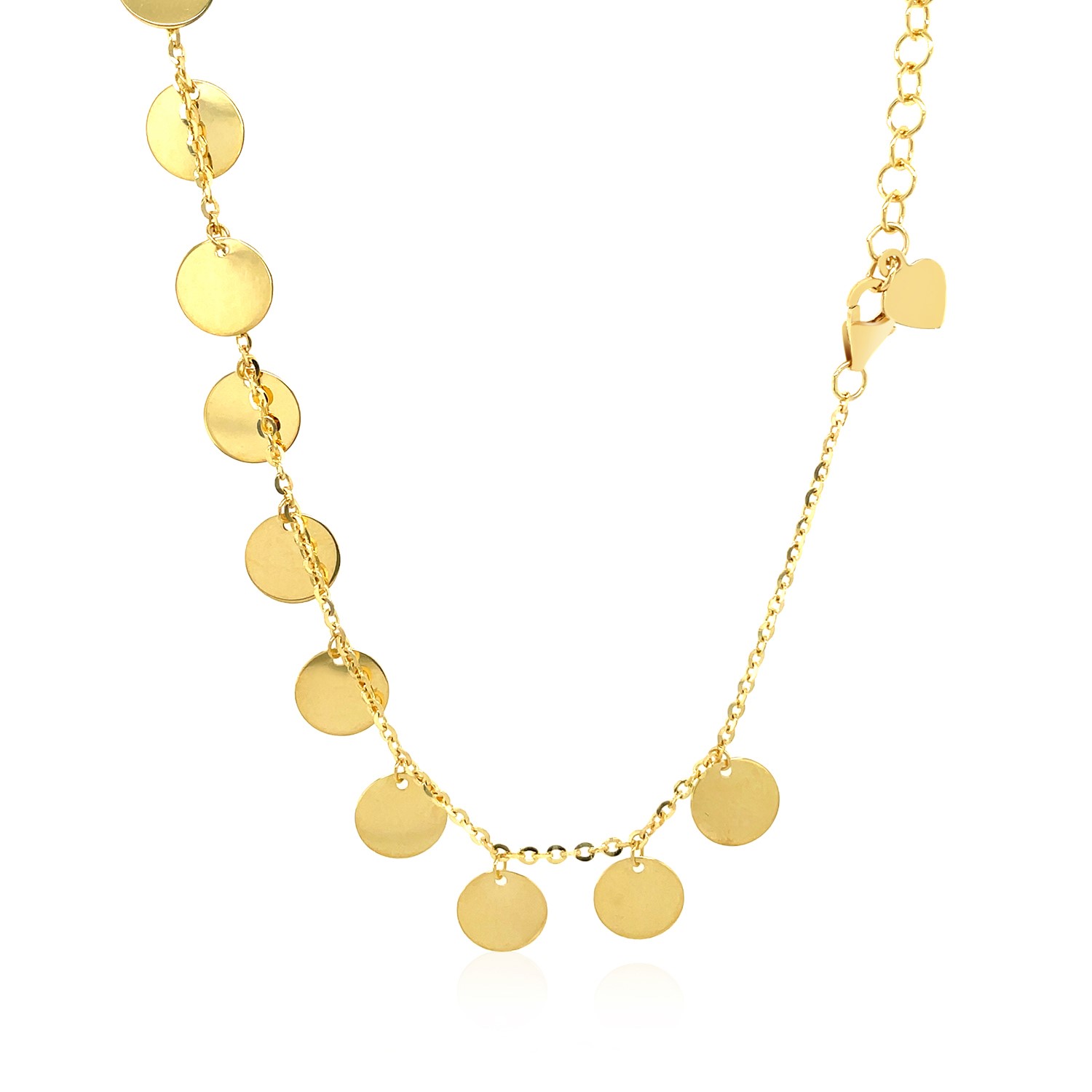 Choker Necklace with Polished Discs in 14k Yellow Gold | Lyla Jewelers