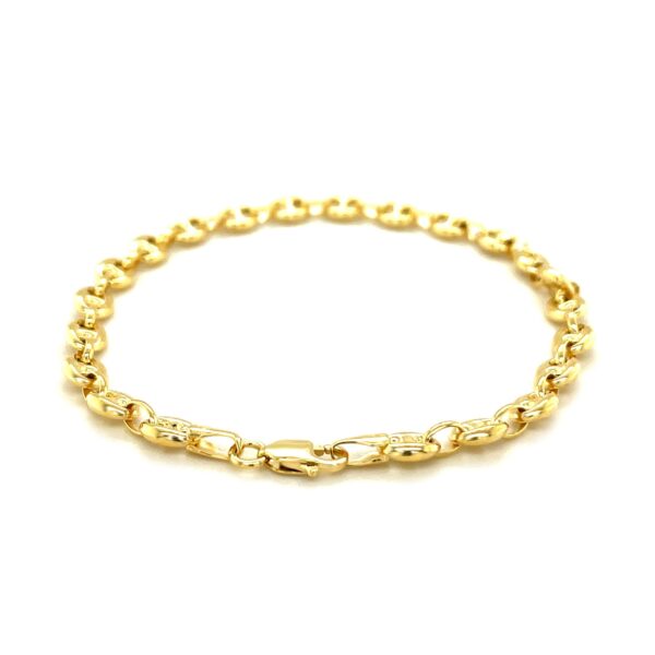 4.7mm 14k Yellow Gold Puffed Mariner Anklet - Image 3