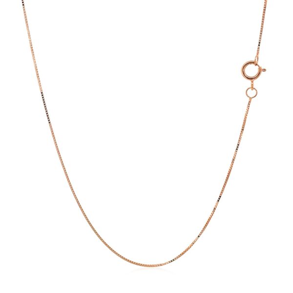 14k Rose Gold Classic Box Chain 0.45mm - Image 3