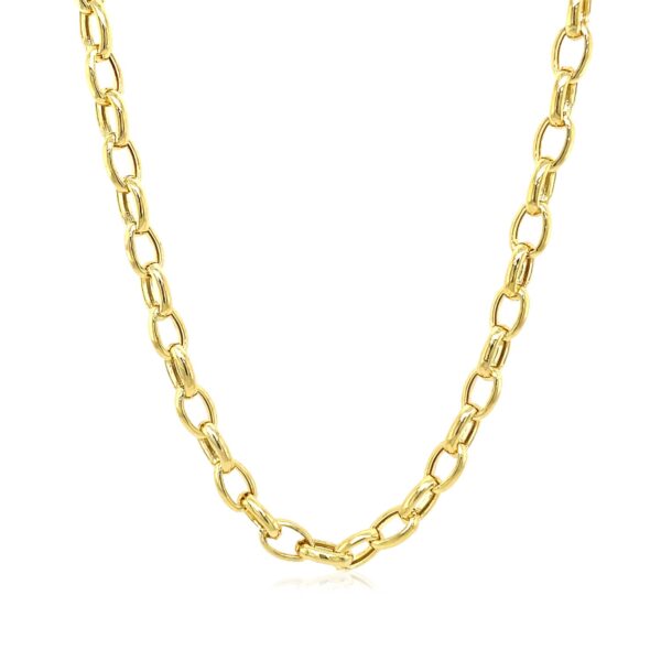 4.6mm 14k Yellow Gold Oval Rolo Chain - Image 2