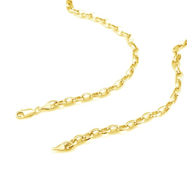 4.6mm 14k Yellow Gold Oval Rolo Chain - Image 3