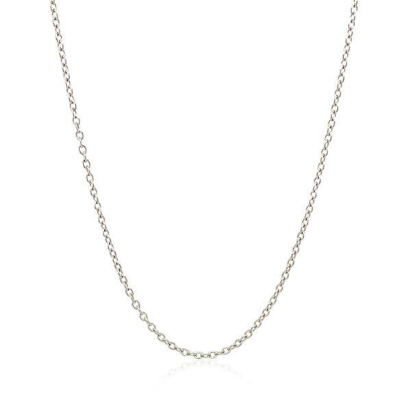 18k White Gold Round Cable Chain 1.5mm - Image 2