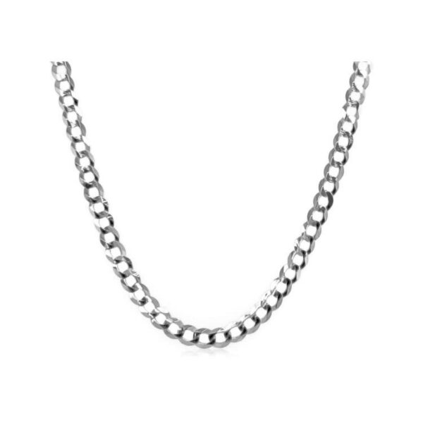 2.6mm 14k White Gold Solid Curb Chain - Image 2