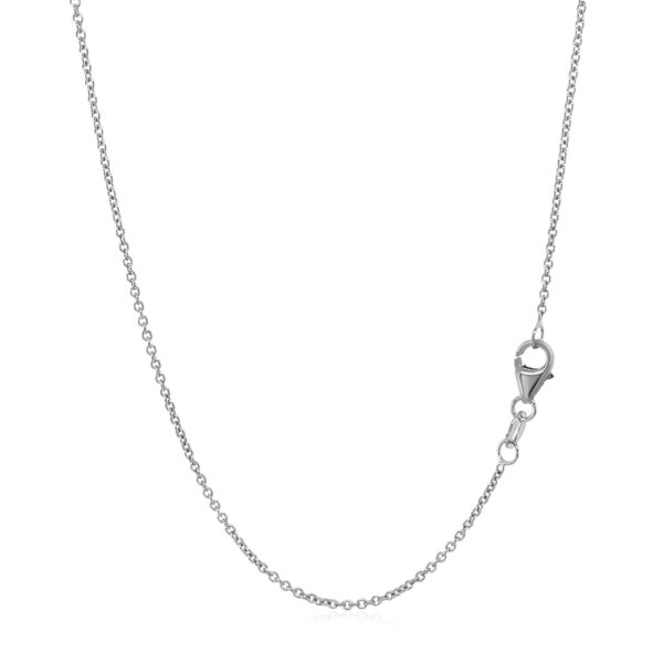 14k White Gold Round Cable Link Chain 1.2mm - Image 3