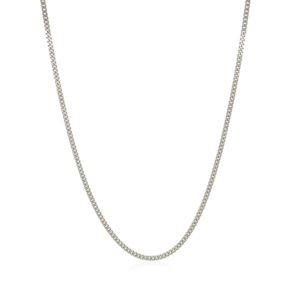 10k White Gold Gourmette Chain 1.5mm - Image 2