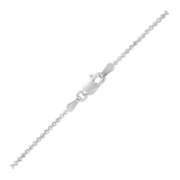 14k White Gold Diamond-Cut Bead Chain 1.2mm - Image 2