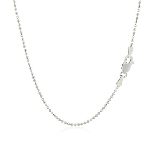 14k White Gold Diamond-Cut Bead Chain 1.2mm - Image 4