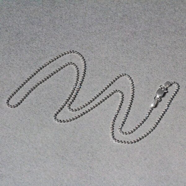 14k White Gold Diamond-Cut Bead Chain 1.2mm - Image 6