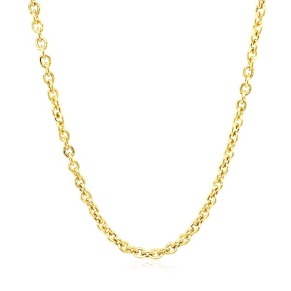 3.0mm 14k Yellow Gold Forsantina Lite Cable Link Chain - Image 2