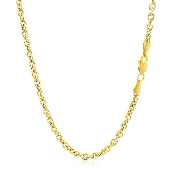 3.0mm 14k Yellow Gold Forsantina Lite Cable Link Chain - Image 3