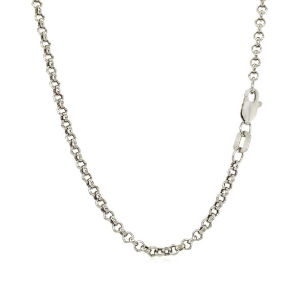 2.3mm 10k White Gold Rolo Chain - Image 3