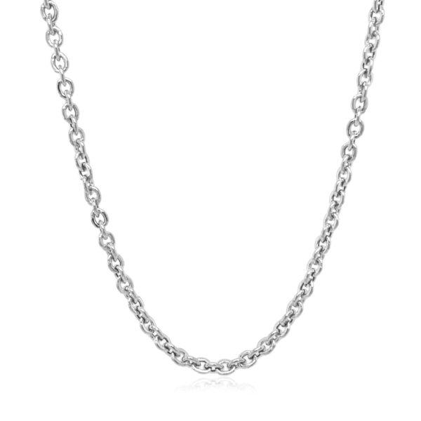 3.0mm 14k White Gold Forsantina  Lite Cable Link Chain - Image 2