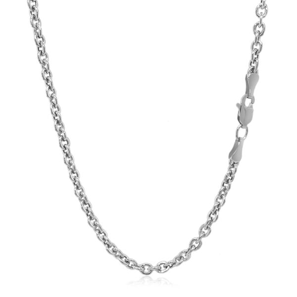 3.0mm 14k White Gold Forsantina  Lite Cable Link Chain - Image 3