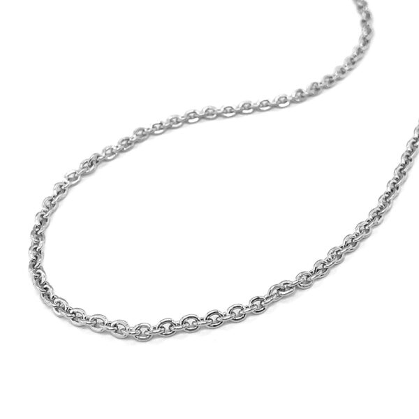 3.0mm 14k White Gold Forsantina  Lite Cable Link Chain - Image 4