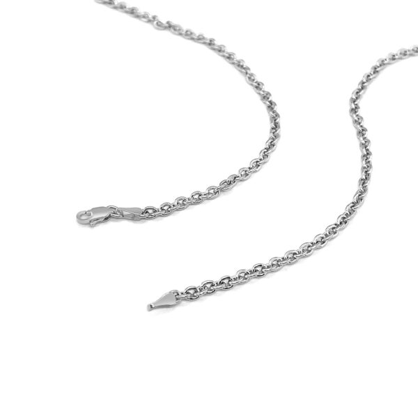 3.0mm 14k White Gold Forsantina  Lite Cable Link Chain - Image 5