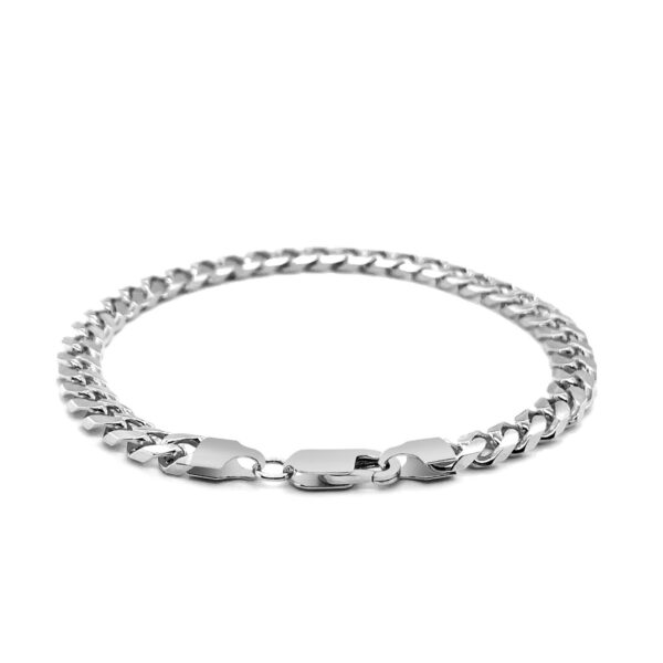 5.8mm 14k White Gold Solid Miami Cuban Bracelet - Image 3