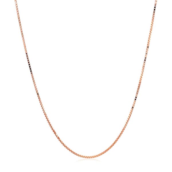 14k Rose Gold Adjustable Box Chain 0.7mm - Image 2