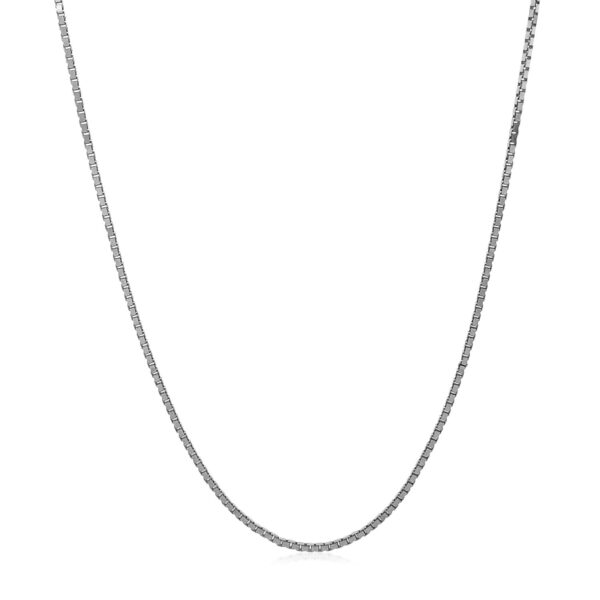 14k White Gold Adjustable Box Chain 1.1mm - Image 2