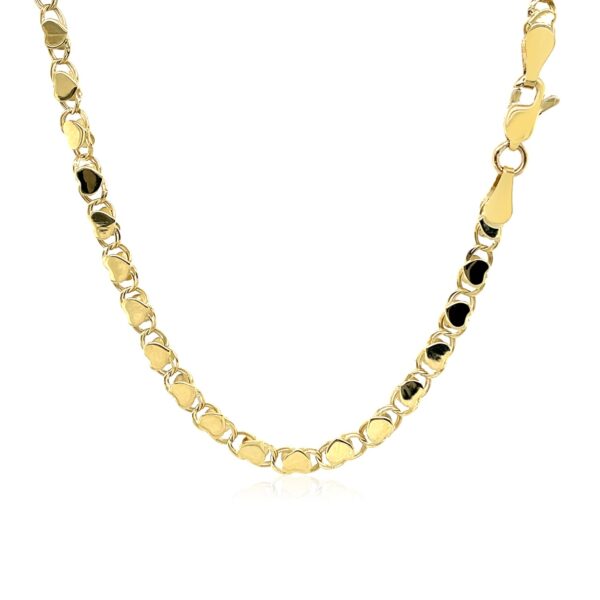 3.3mm 14k Yellow Gold Heart Chain - Image 3