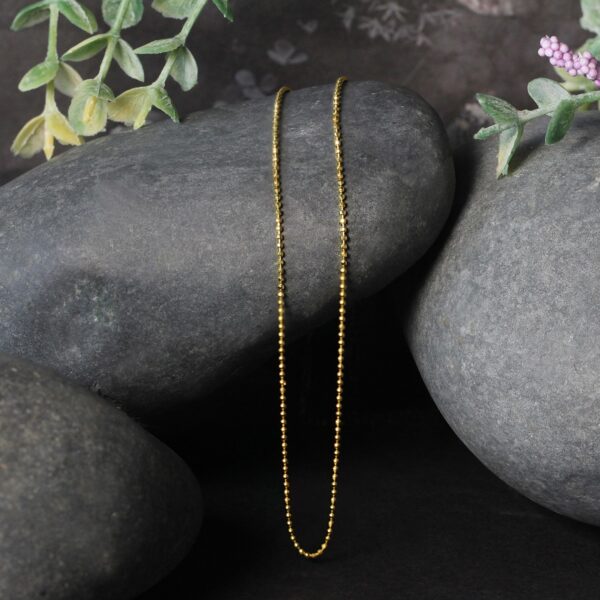 14k Yellow Gold Diamond-Cut Bead Chain 1.0mm - Image 4