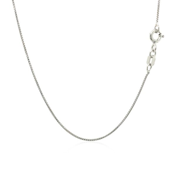 Sterling Silver Rhodium Plated Box Chain 0.7mm - Image 3