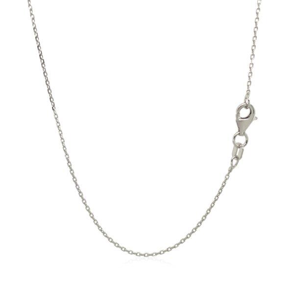 Sterling Silver Rhodium Plated Cable Chain 0.8mm - Image 3