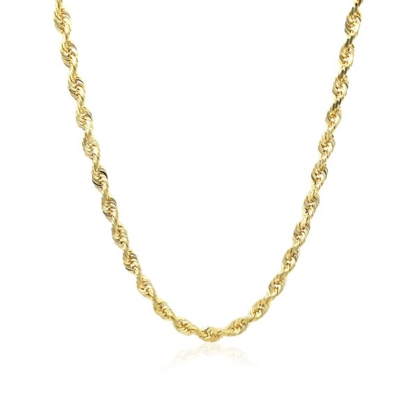 3.0mm 10k Yellow Gold Solid Diamond Cut Rope Chain - Image 2