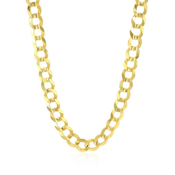 7.0mm 14k Yellow Gold Solid Curb Chain - Image 2