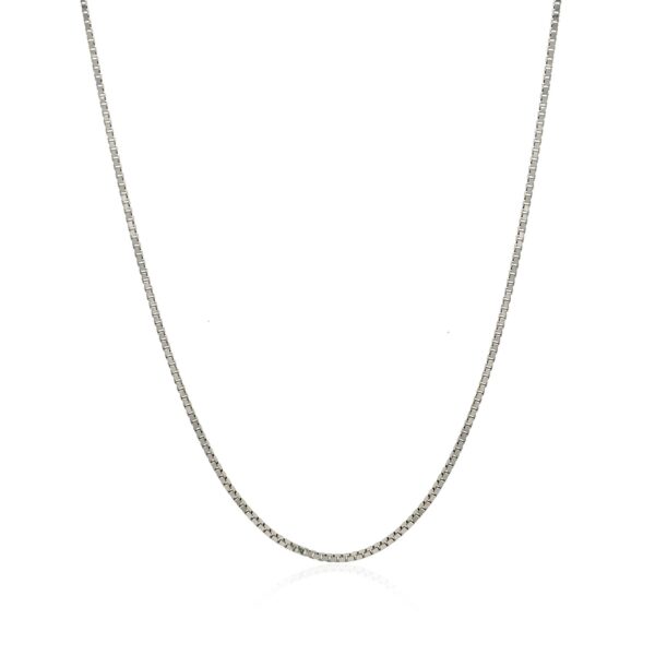 14k White Gold Classic Box Chain 1.0mm - Image 2