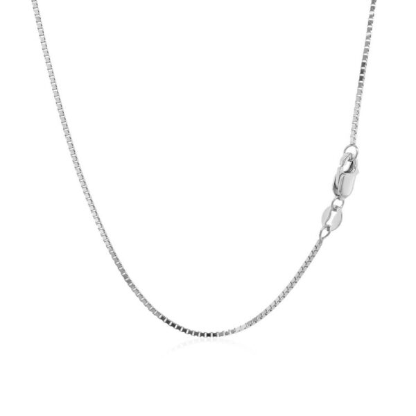 14k White Gold Classic Box Chain 1.0mm - Image 3