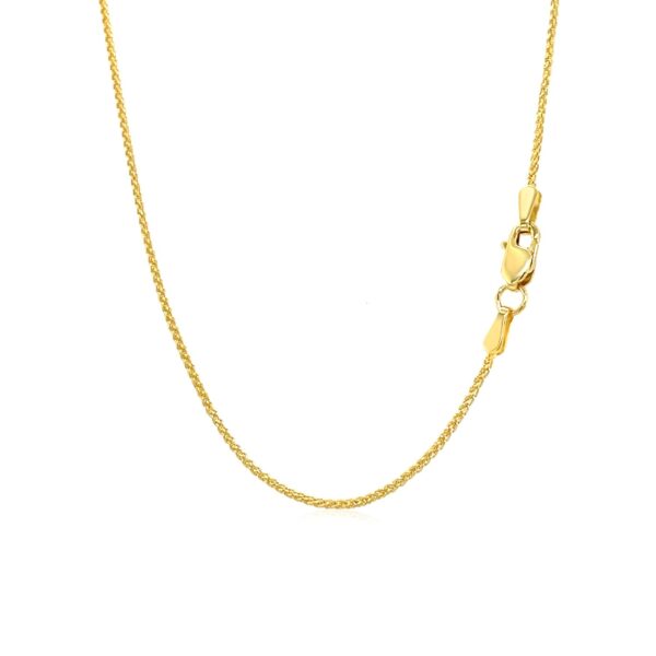 14k Yellow Gold Round Wheat Chain 1.0mm - Image 3