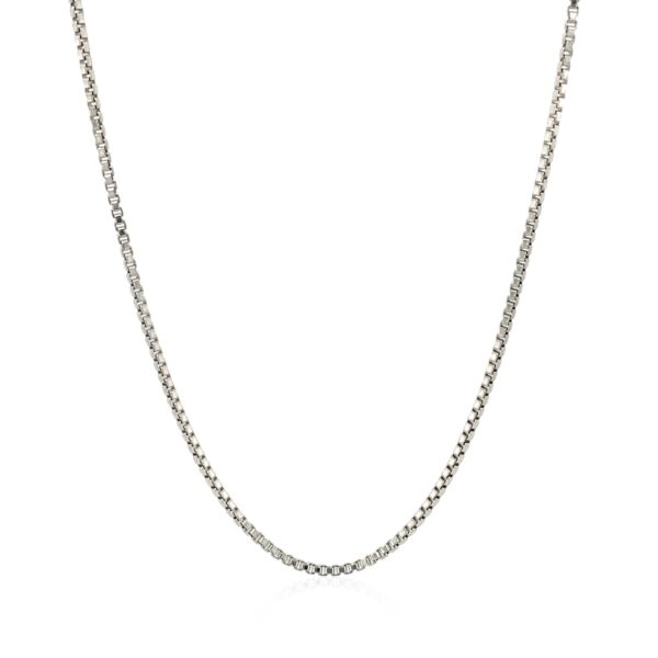 Sterling Silver Rhodium Plated Box Chain 1.3mm - Image 2