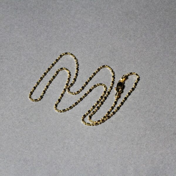 14k Yellow Gold Diamond-Cut Alternating Bead Chain 1.2mm - Image 5