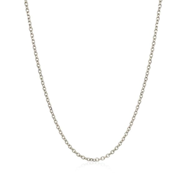 14k White Gold Diamond Cut Cable Link Chain 1.5mm - Image 2