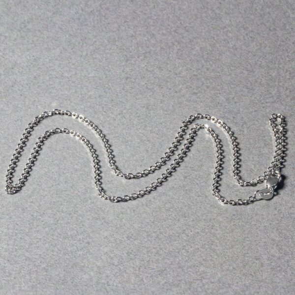 14k White Gold Diamond Cut Cable Link Chain 1.5mm - Image 5