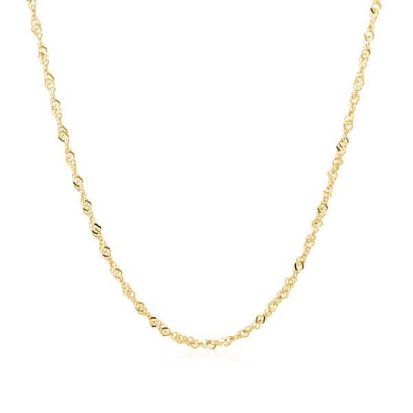 14k Yellow Gold Singapore Chain 1.5mm - Image 2