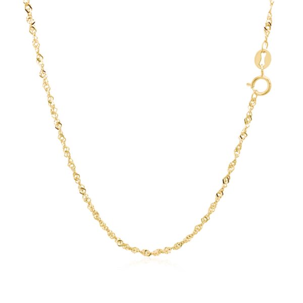 14k Yellow Gold Singapore Chain 1.5mm - Image 3