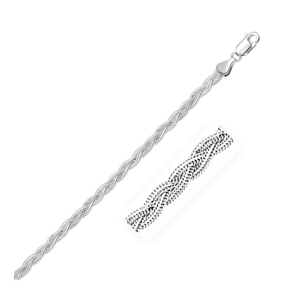 3.5mm 14k White Gold Braided Chain