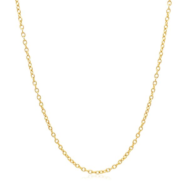 18k Yellow Gold Round Cable Link Chain 1.5mm - Image 2