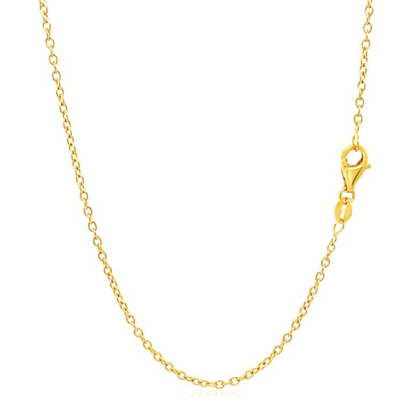 18k Yellow Gold Round Cable Link Chain 1.5mm - Image 3