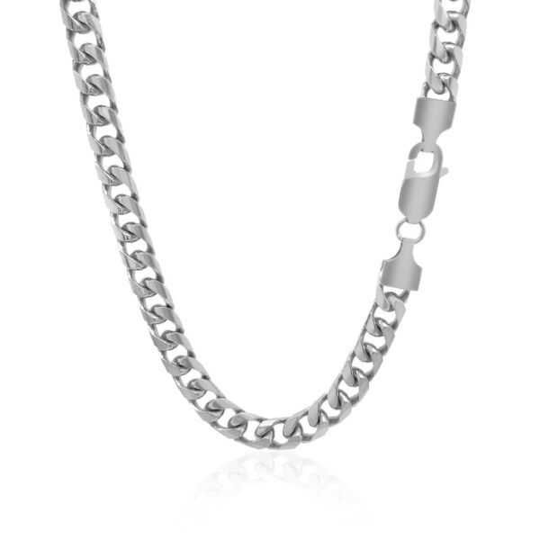 5.8mm 14k White Gold Solid Miami Cuban Chain - Image 3