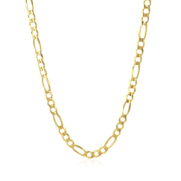 3.8mm 14k Yellow Gold Solid Figaro Chain - Image 2