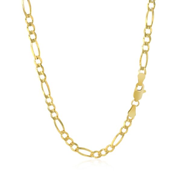 3.8mm 14k Yellow Gold Solid Figaro Chain - Image 3