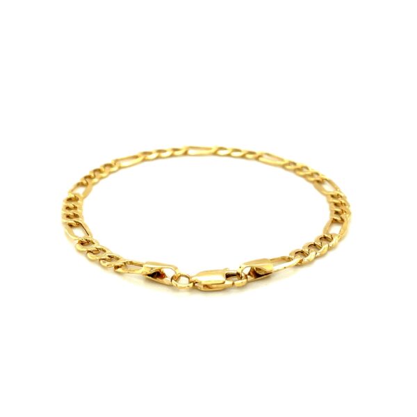 4.6mm 14k Yellow Gold Lite Figaro Bracelet - Image 3