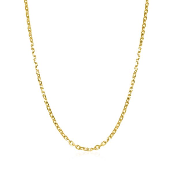 14k Yellow Gold Diamond Cut Cable Link Chain 1.8mm - Image 2