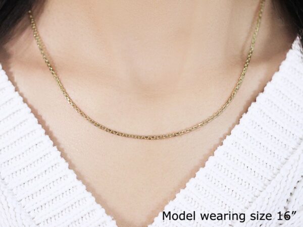 14k Yellow Gold Diamond Cut Cable Link Chain 1.8mm - Image 4